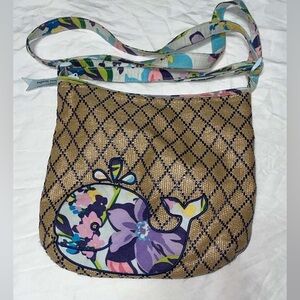 Vera Bradley Tan Bag with Floral Whale Design